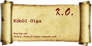 Köböl Olga névjegykártya
