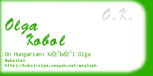 olga kobol business card